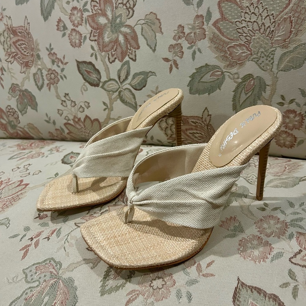 Public desire Cream Heeled Sandals - Picture 2 of 6